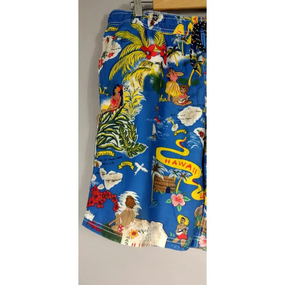 Tommy Hilfiger Men's Hawaiian Theme Swim Trunks Mesh Size XL beachy travelwear